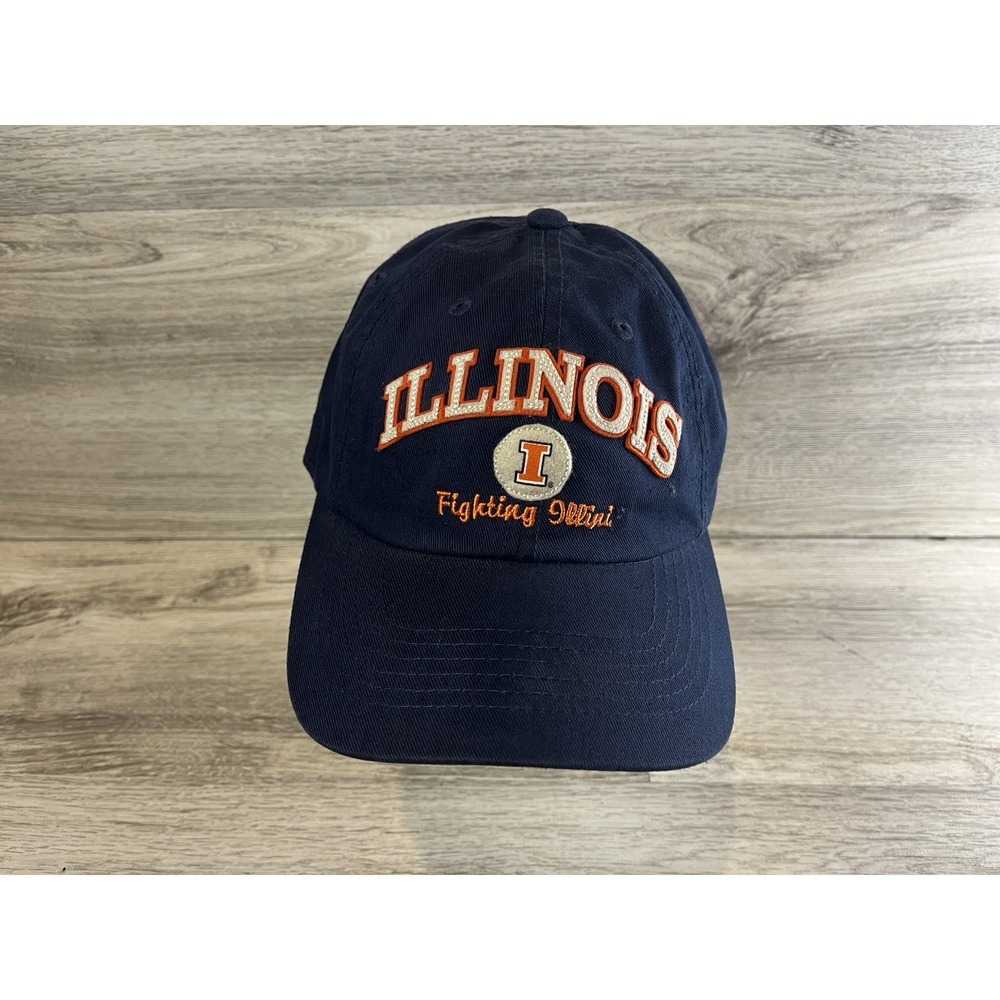 Vintage Top Of The World Illinois Fighting Illini Strapback Hat Cap Script Blue